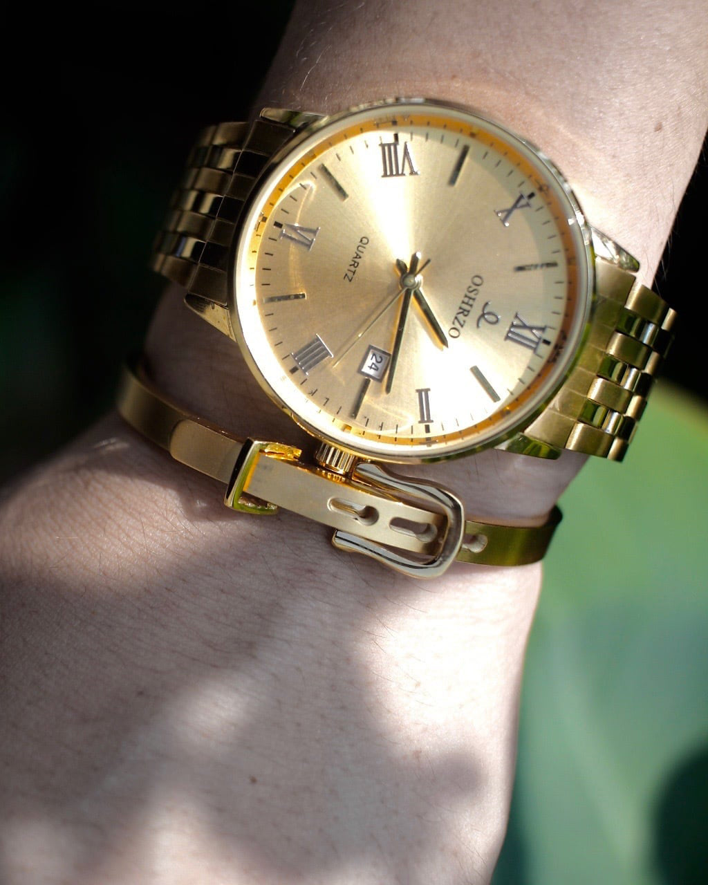 stainless horseshoe bangle #B04