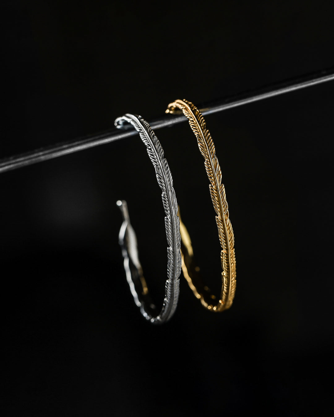 s925 fether bangle #B10