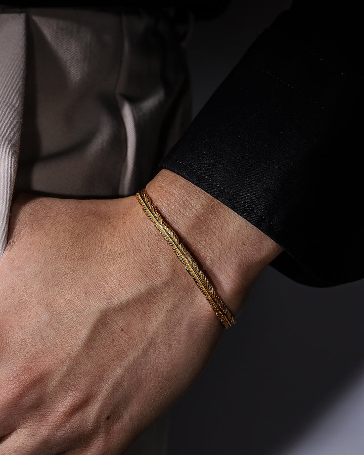 s925 fether bangle #B10