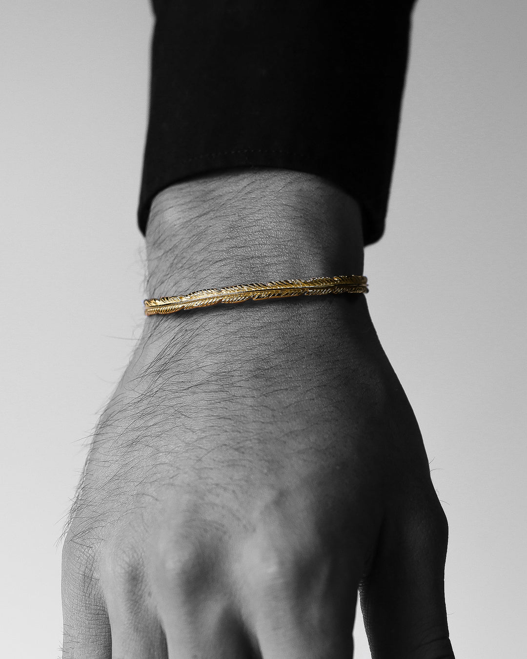 s925 fether bangle #B10