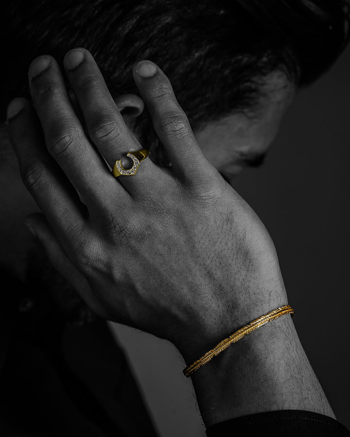 s925 fether bangle #B10