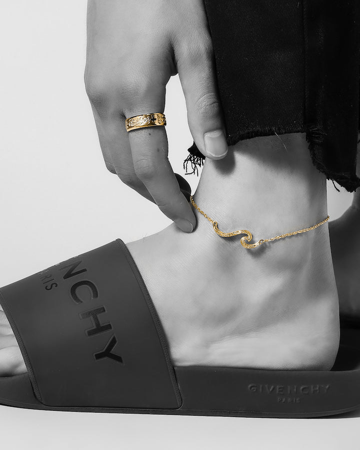 316L wave anklet #B14