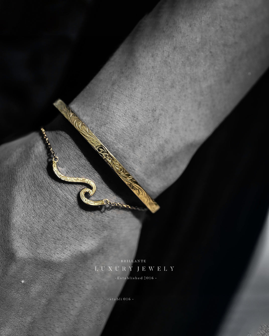 316L wave anklet #B14