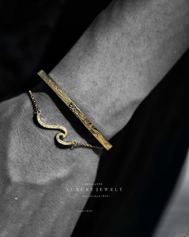 316L wave anklet #B14