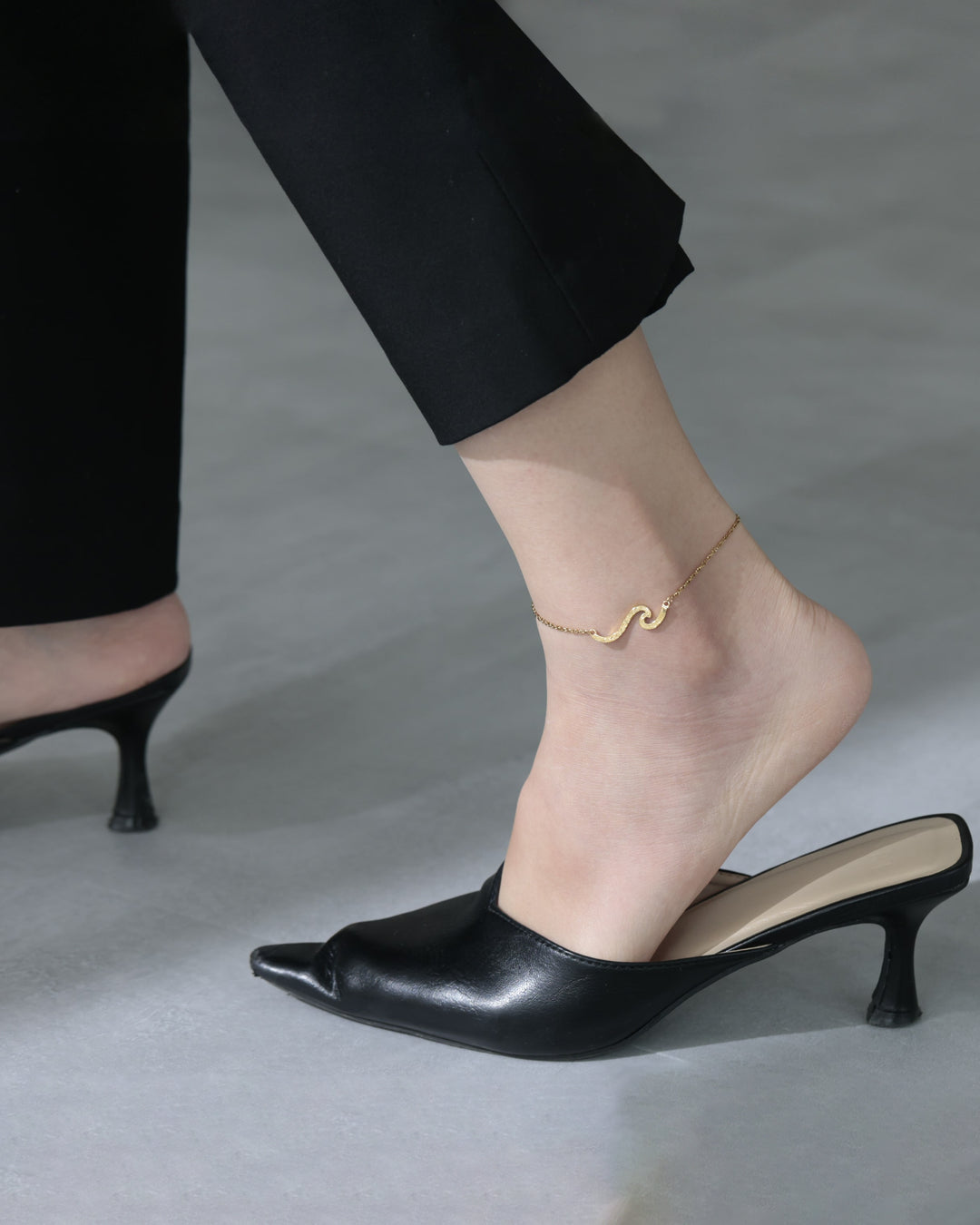 316L wave anklet #B14