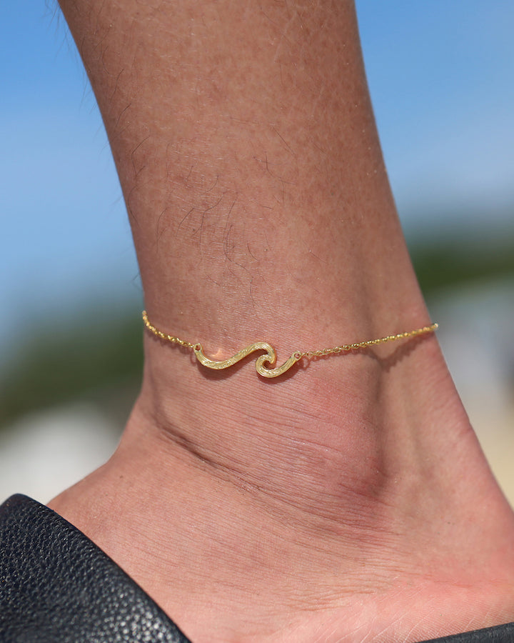 316L wave anklet #B14