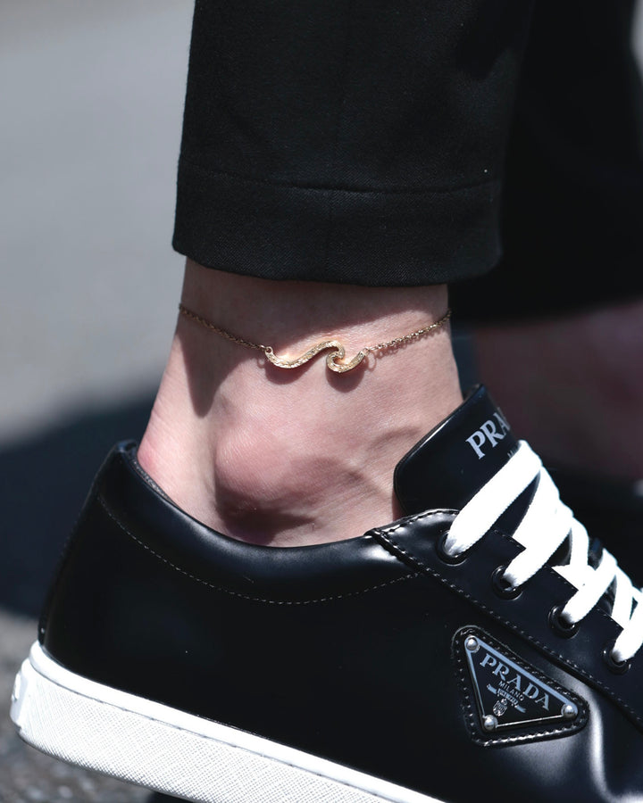 316L wave anklet #B14