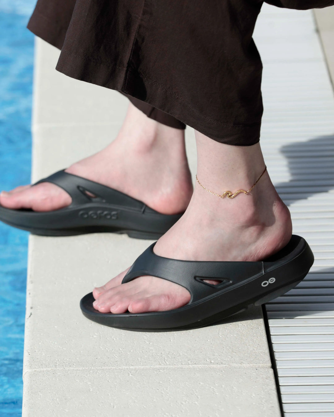 316L wave anklet #B14