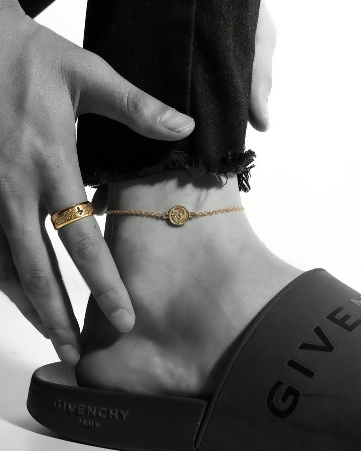 316L hawaiian coin anklet #B15