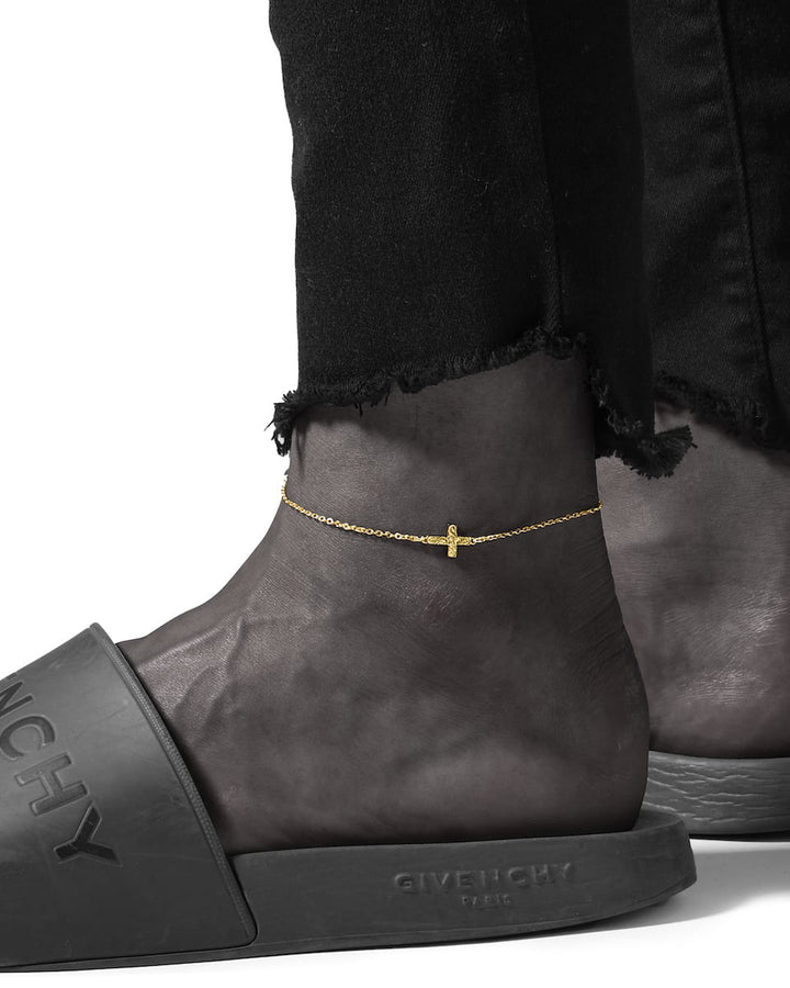 316L hawaiian cross anklet #B22