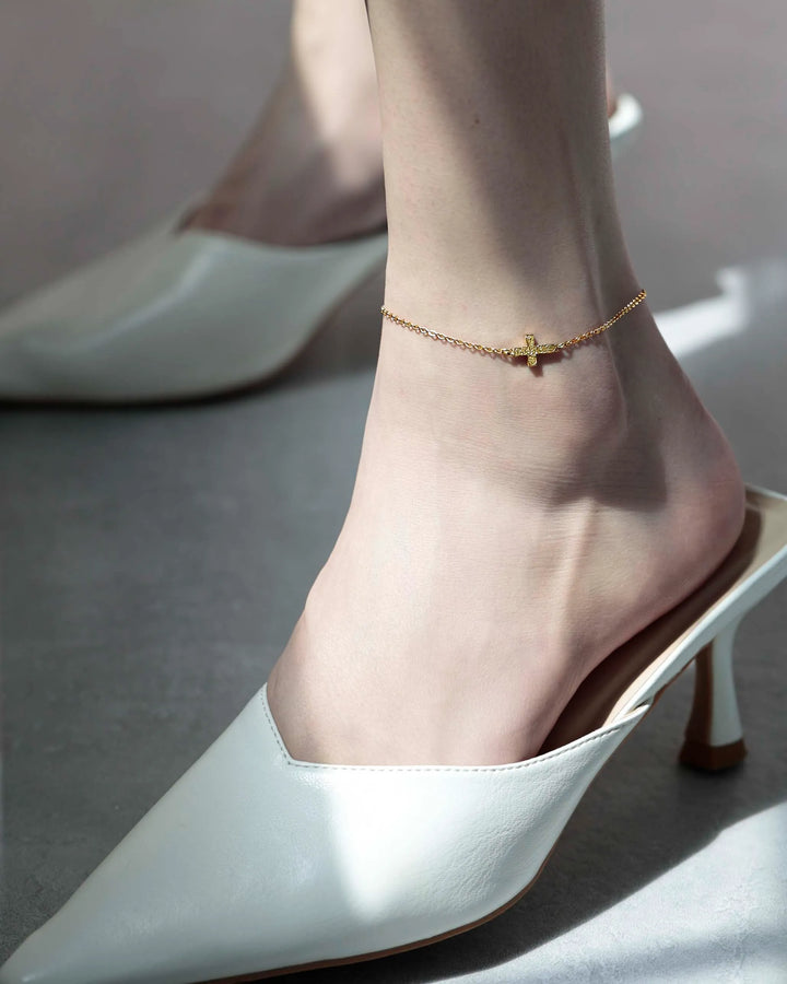 316L hawaiian cross anklet #B22