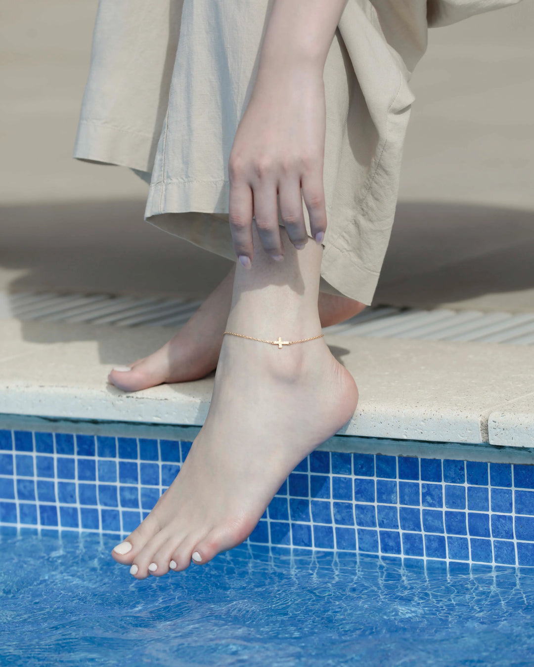 316L hawaiian cross anklet #B22