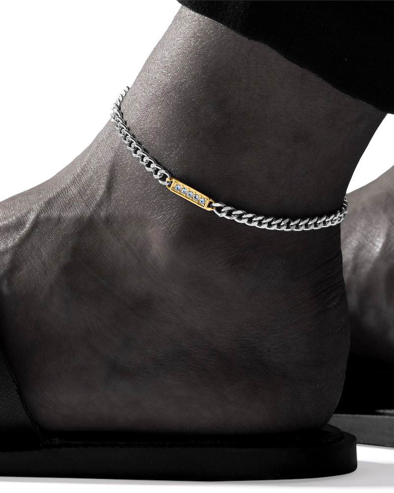316L zilconia anklet #B24
