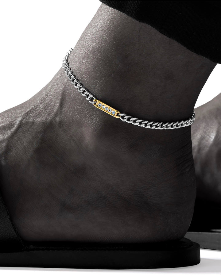 316L zilconia anklet #B24