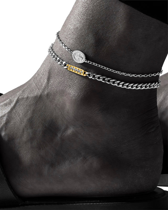 316L zilconia anklet #B24