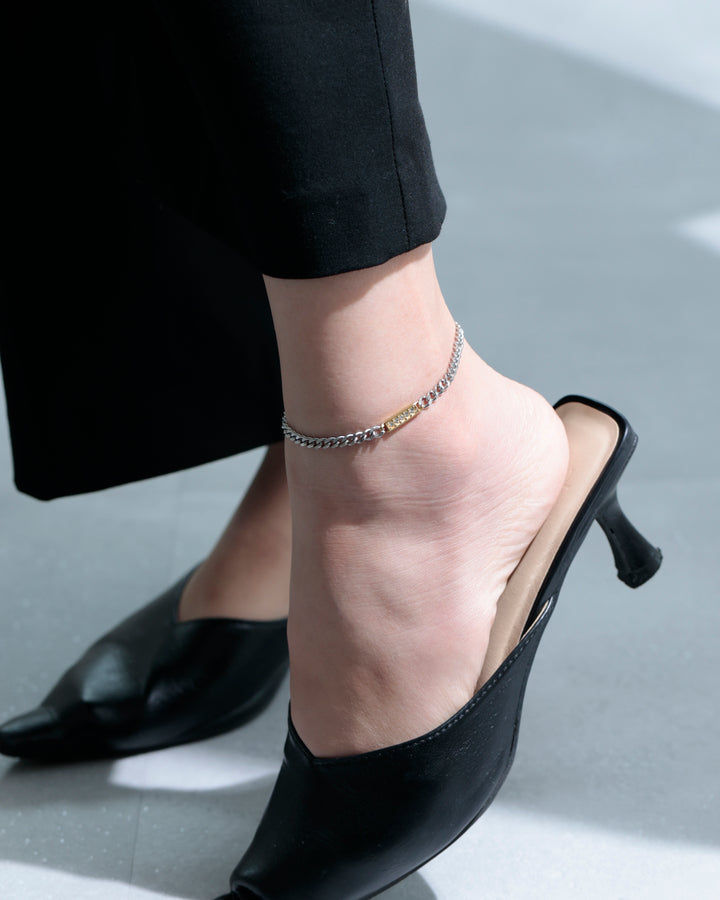 316L zilconia anklet #B24