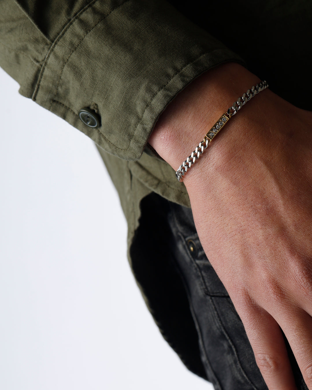 316L zilconia anklet #B24