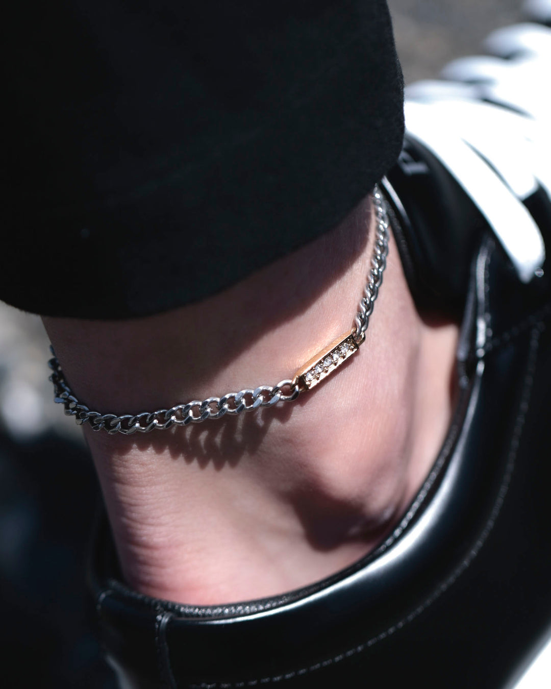 316L zilconia anklet #B24