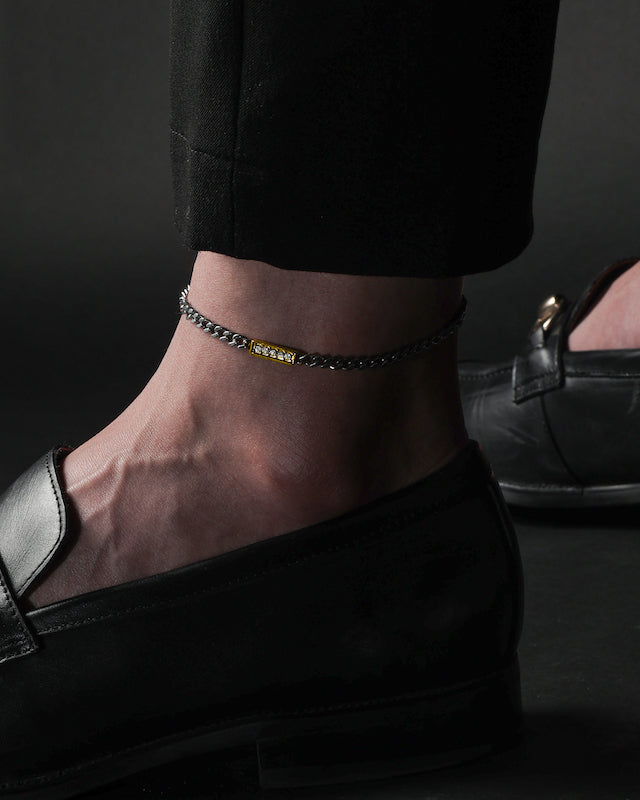 316L zilconia anklet #B24