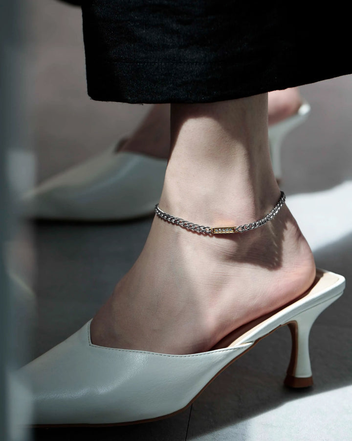 316L zilconia anklet #B24