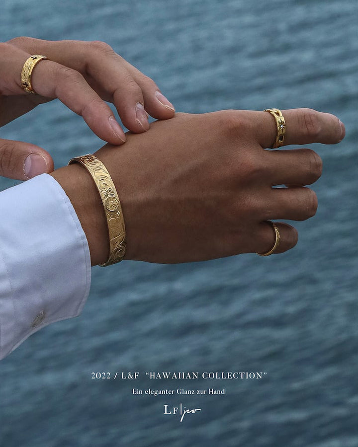 316L hawaiian coin bangle #B27