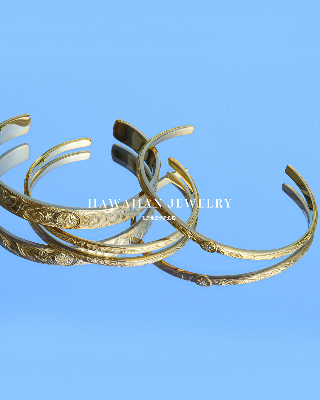 316L Hawaiian wave bangle #B28