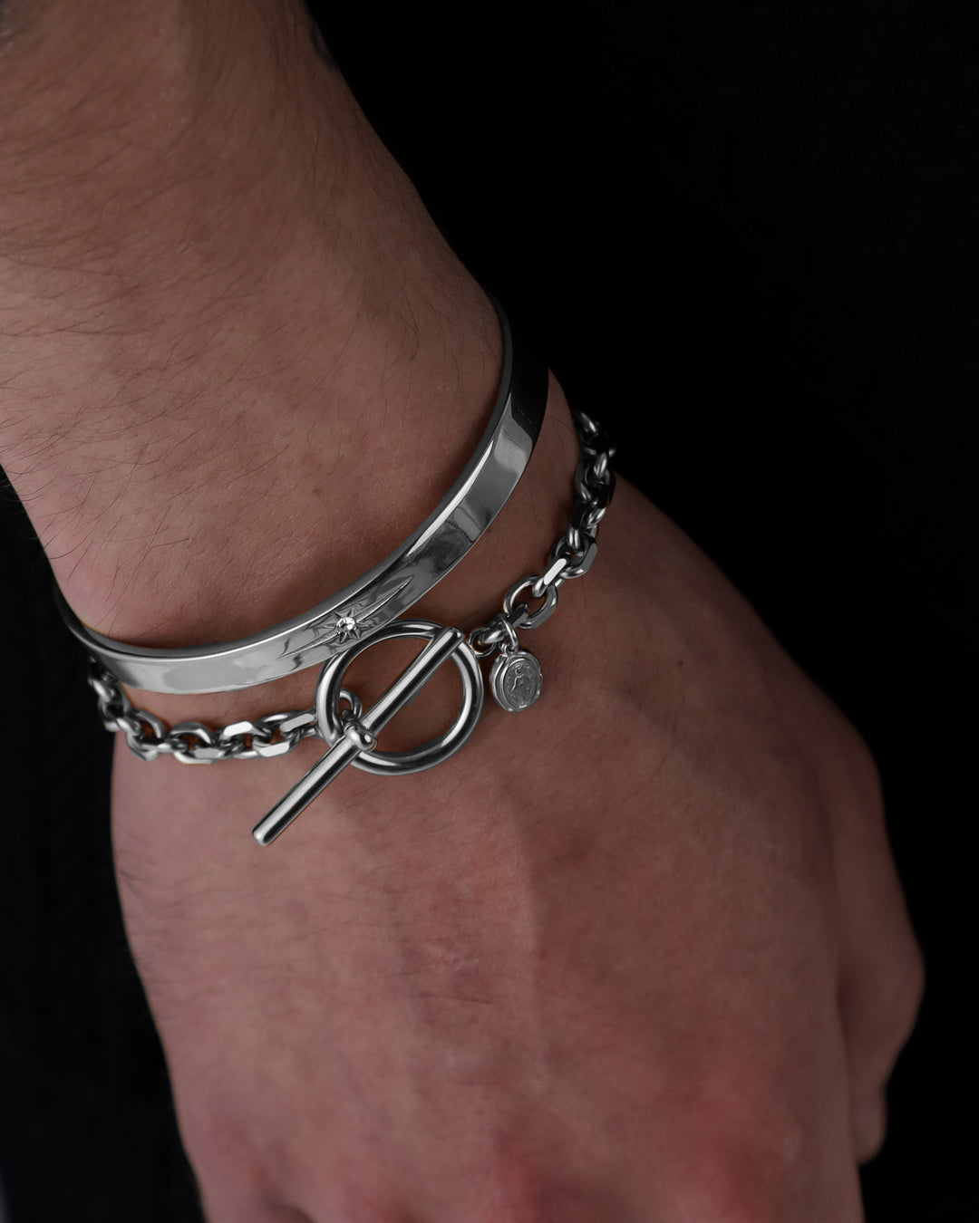 316L coin chain bracelet #B29
