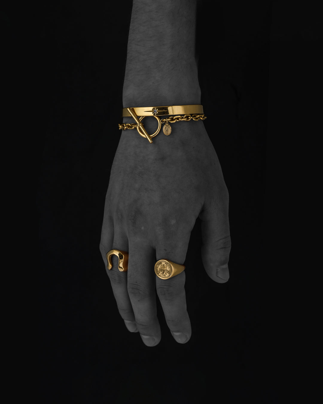 316L coin chain bracelet #B29