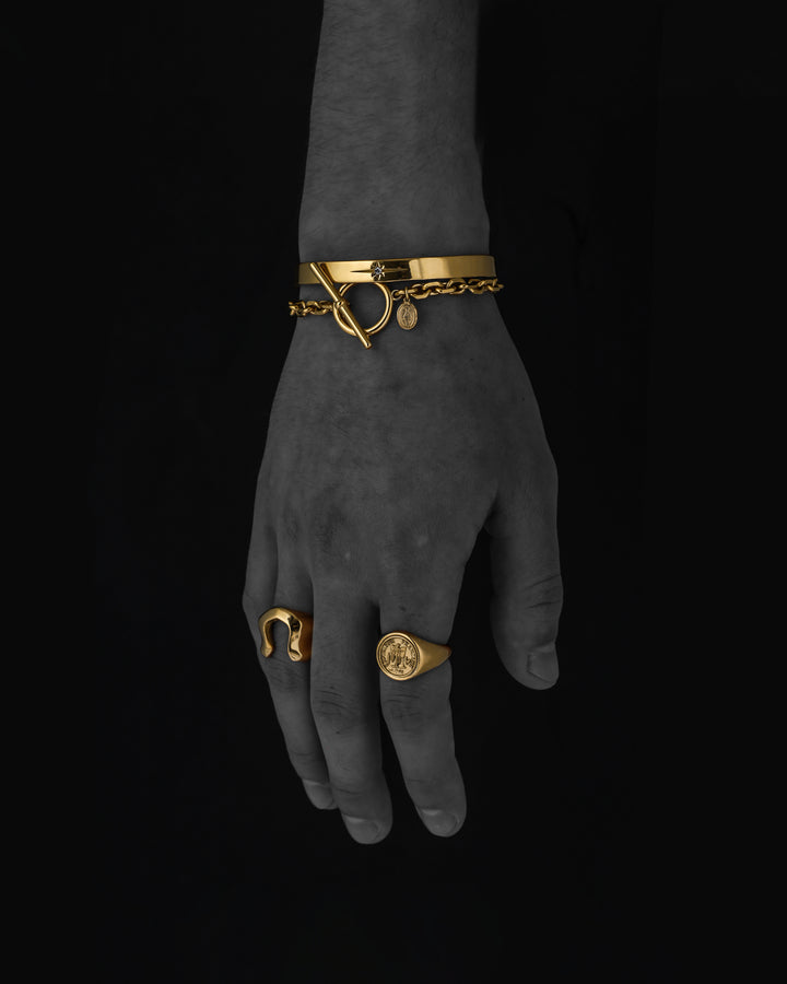 316L coin chain bracelet #B29
