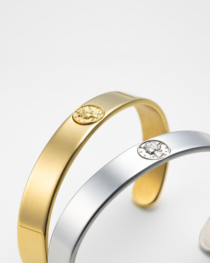 316L coin bangle #B36
