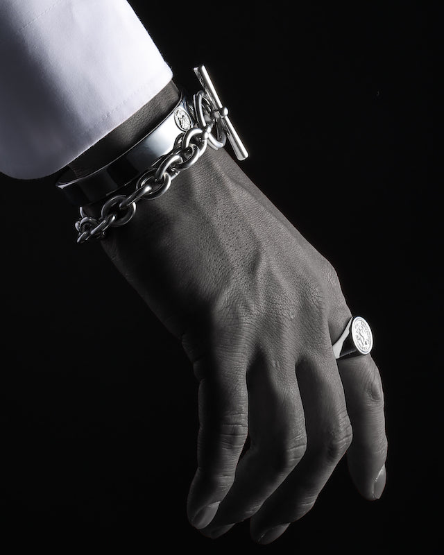 316L coin bangle #B36