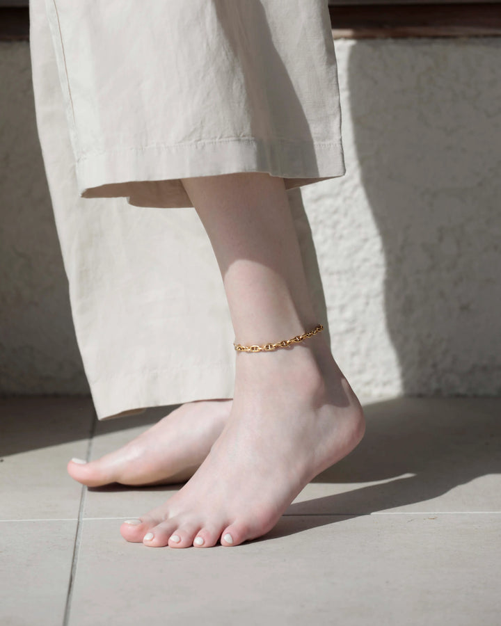 18kgp anchor anklet #B39