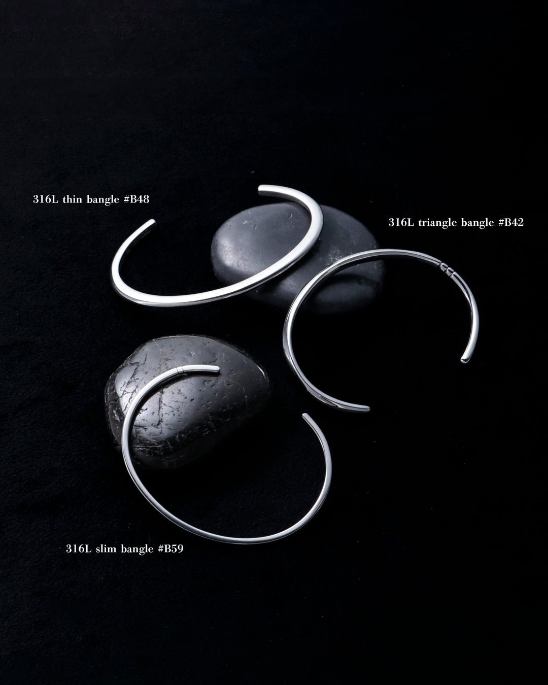 316L triangle bangle #B42