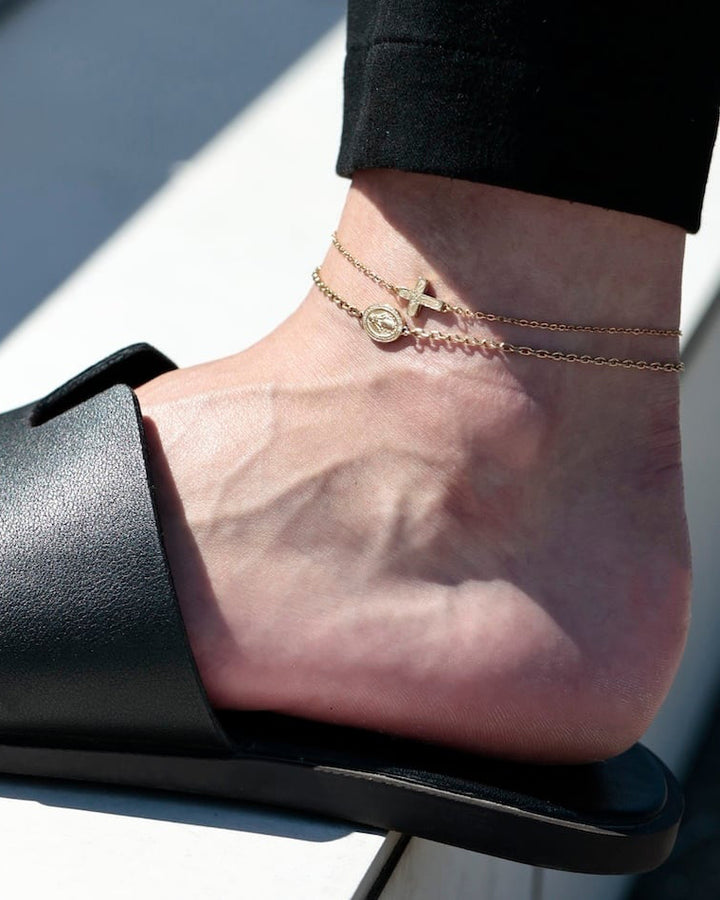 316l medai anklet #B44