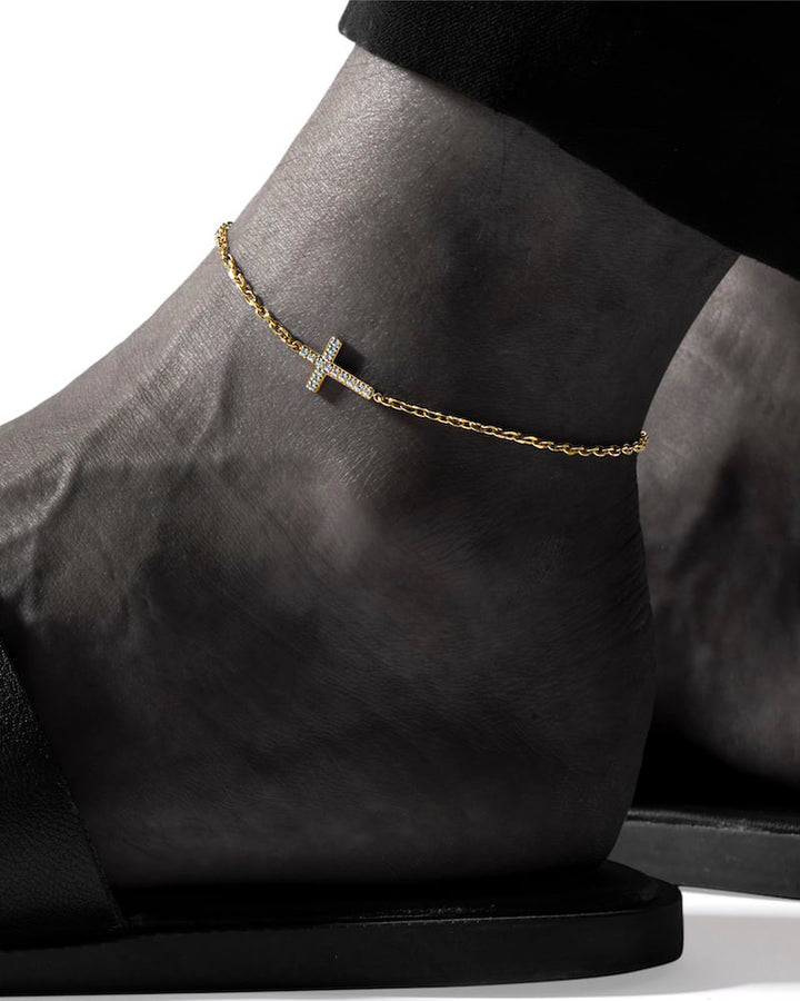 316l cross anklet #B45