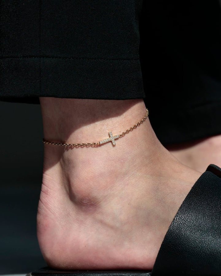 316l cross anklet #B45