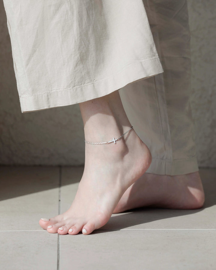 316l cross anklet #B45
