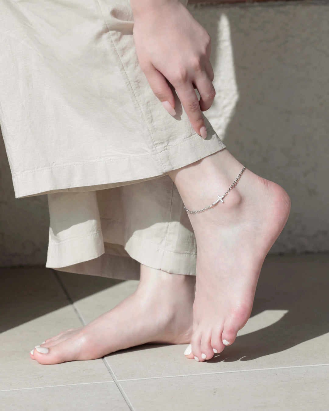 316l cross anklet #B45