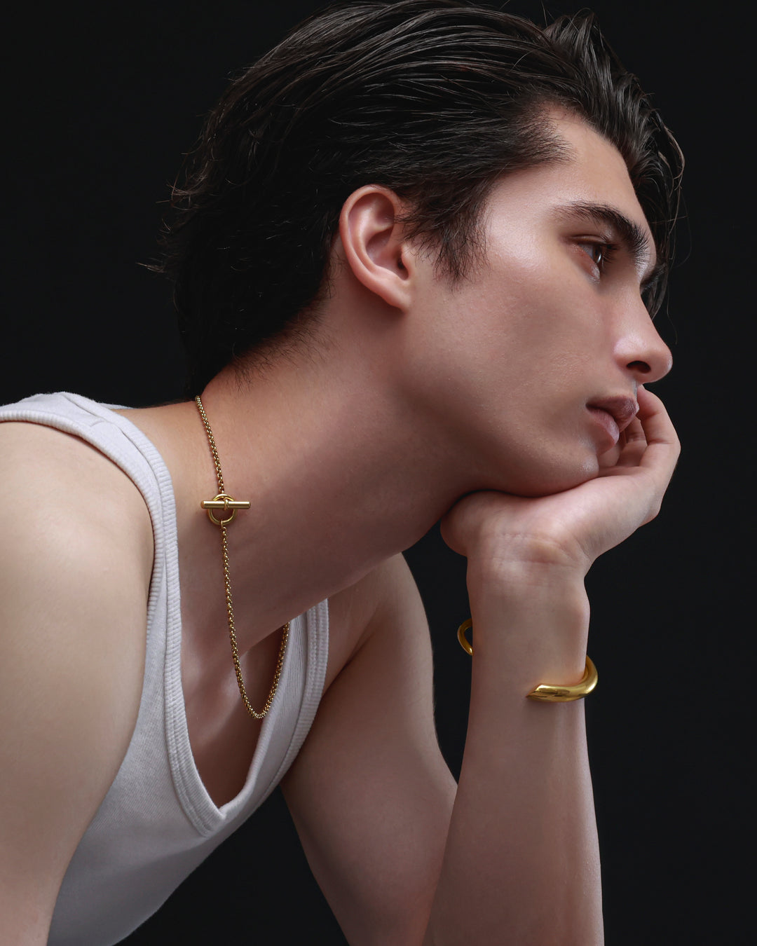 316L open cuff bangle #B54