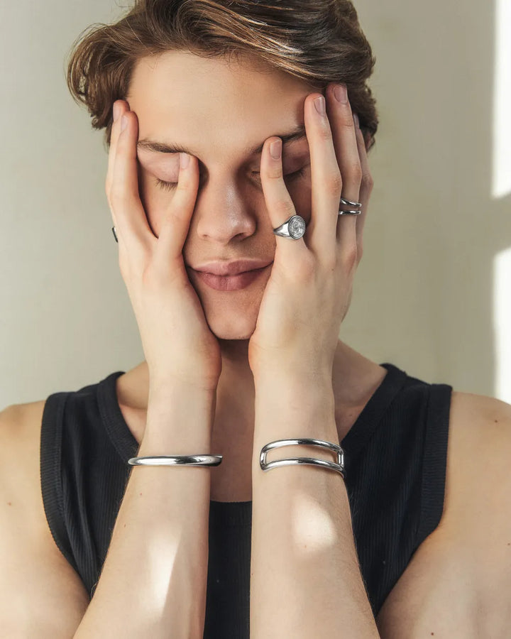 316L open cuff bangle #B54