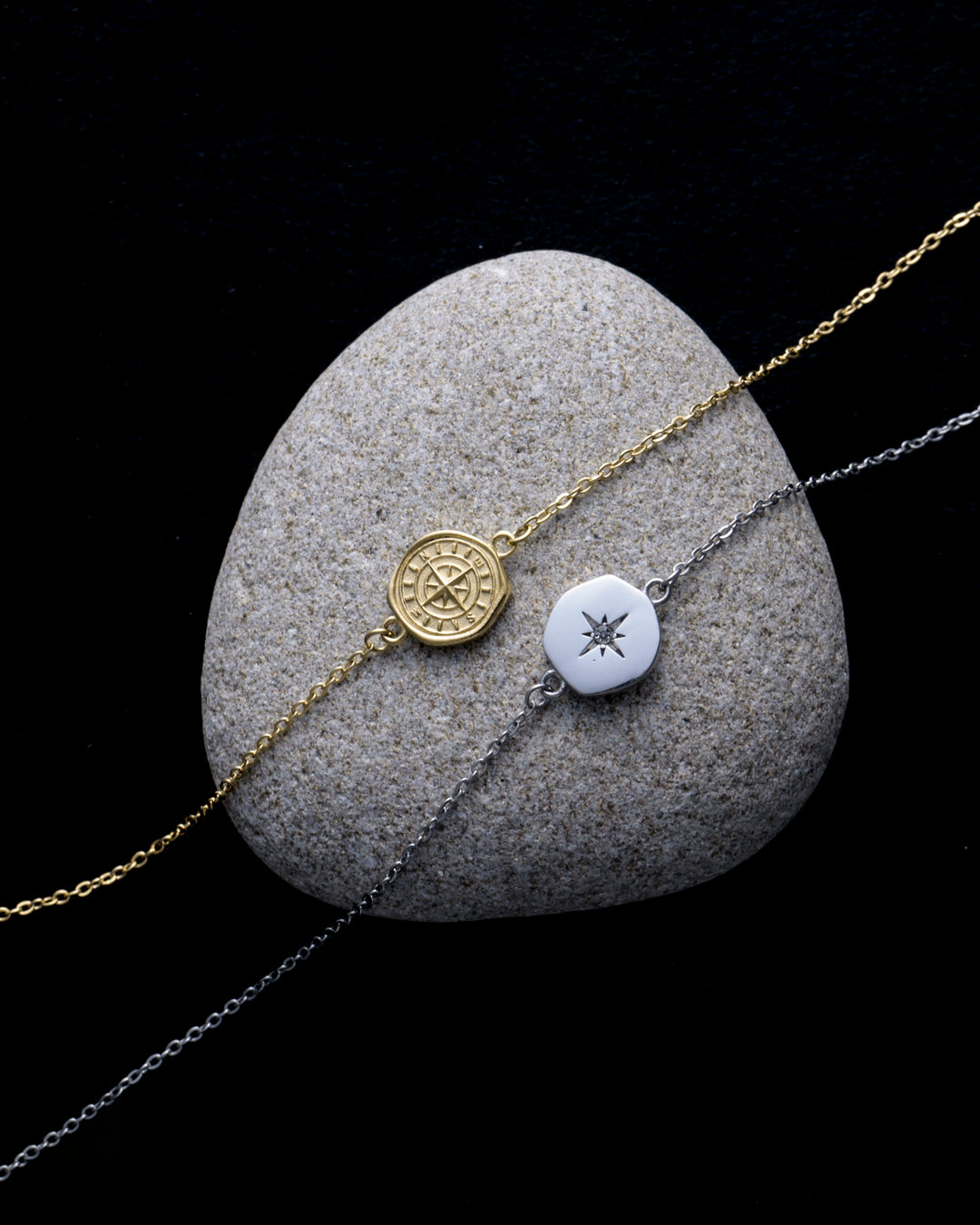 316L compass anklet #B58