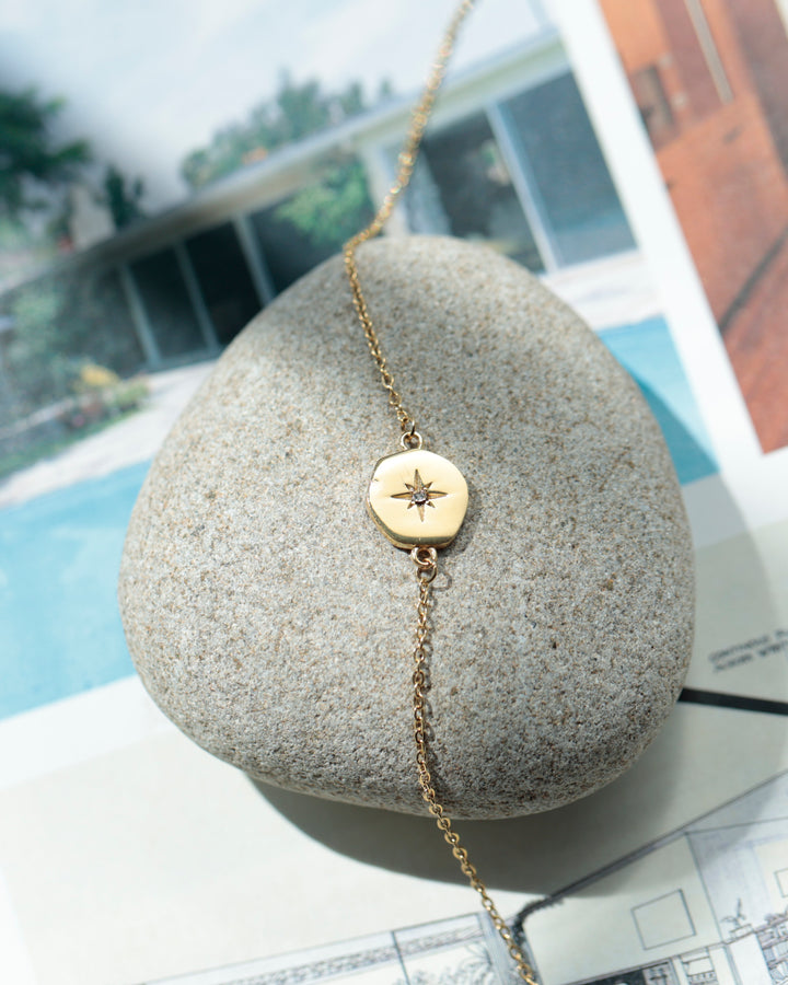 316L compass anklet #B58