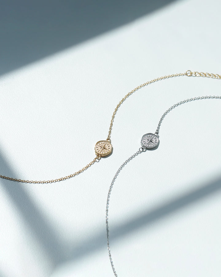 316L compass anklet #B58