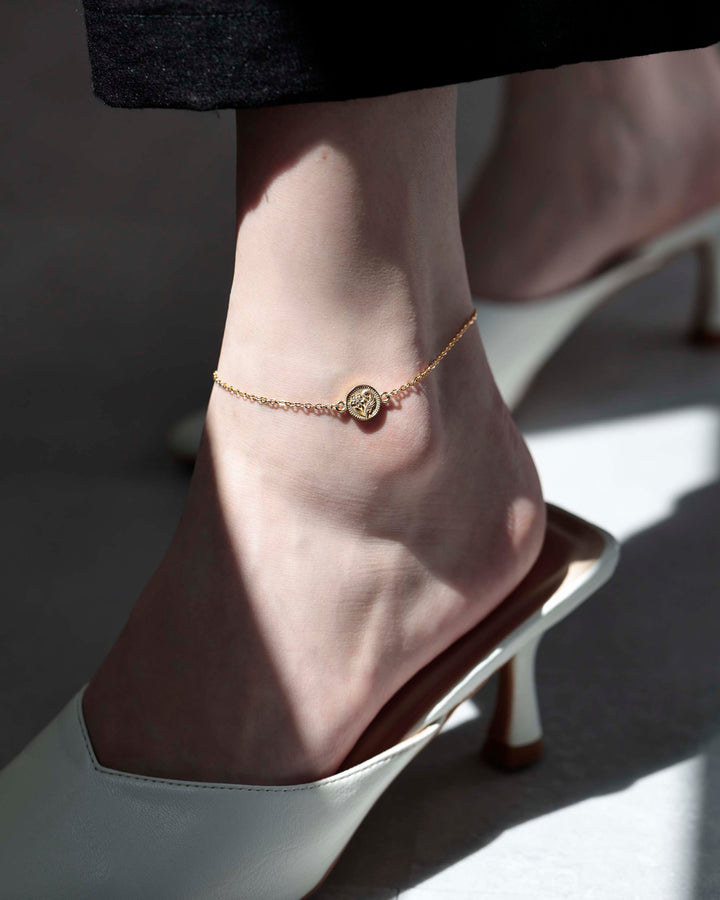 316L hawaiian coin anklet #B15