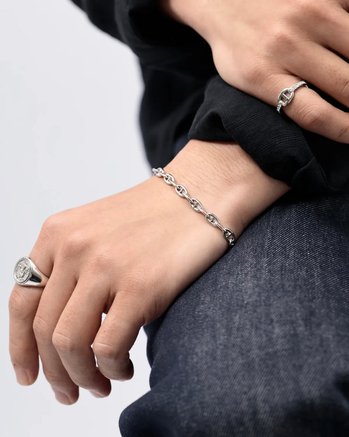 s925 zirconia anchor ring #R62