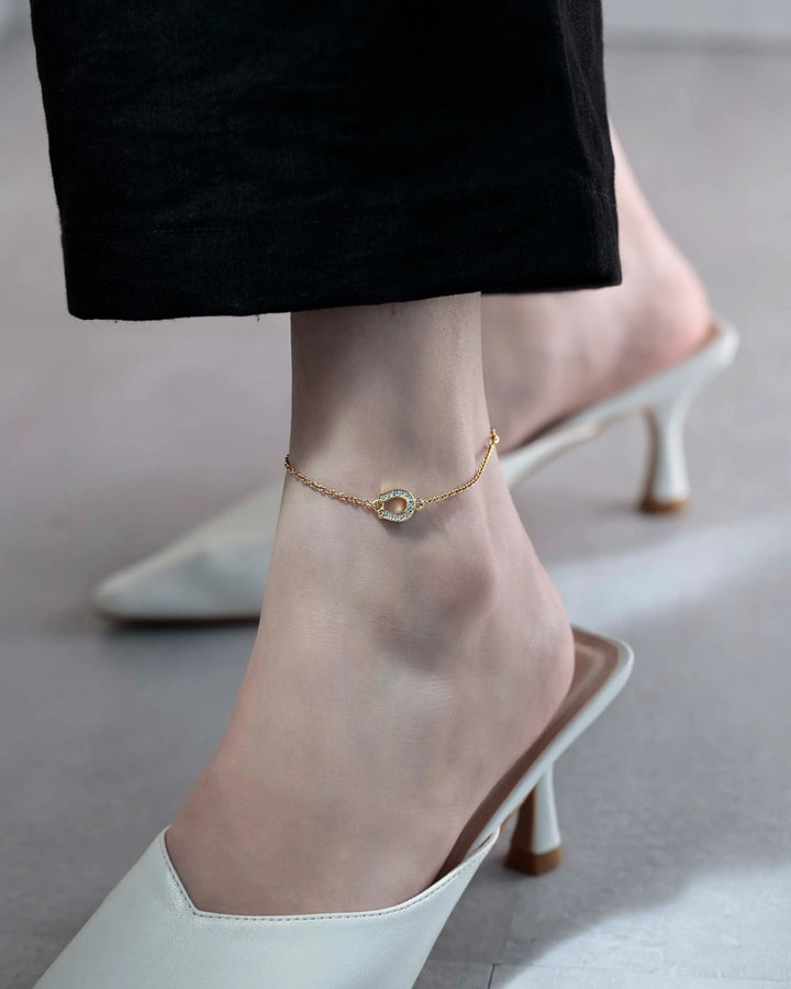 s925 horseshoe anklet #B09