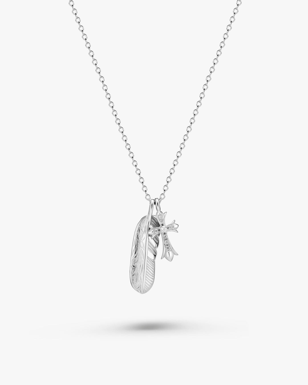 s925 fether&cross necklace #N09