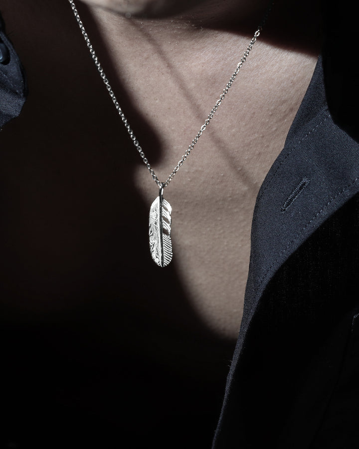 s925 hawaiian fether necklace #N10