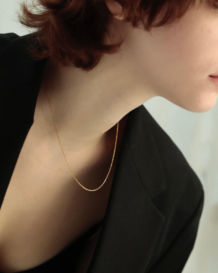 316L thin cut chain necklace #N103