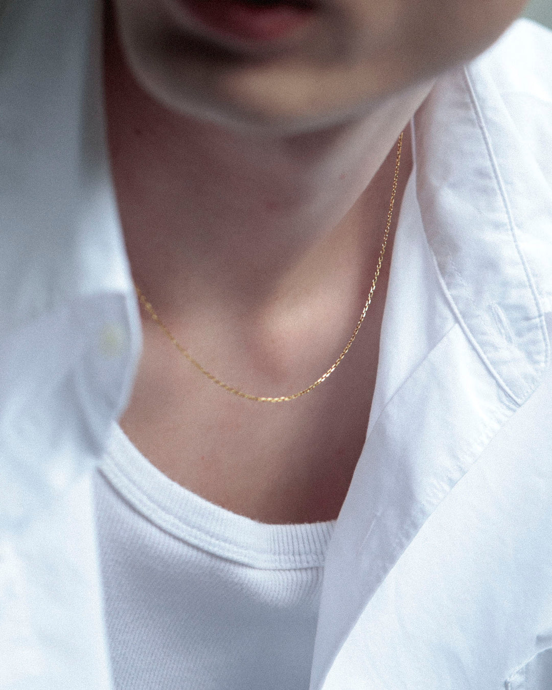 316L thin cut chain necklace #N103